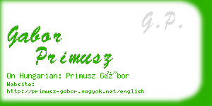 gabor primusz business card